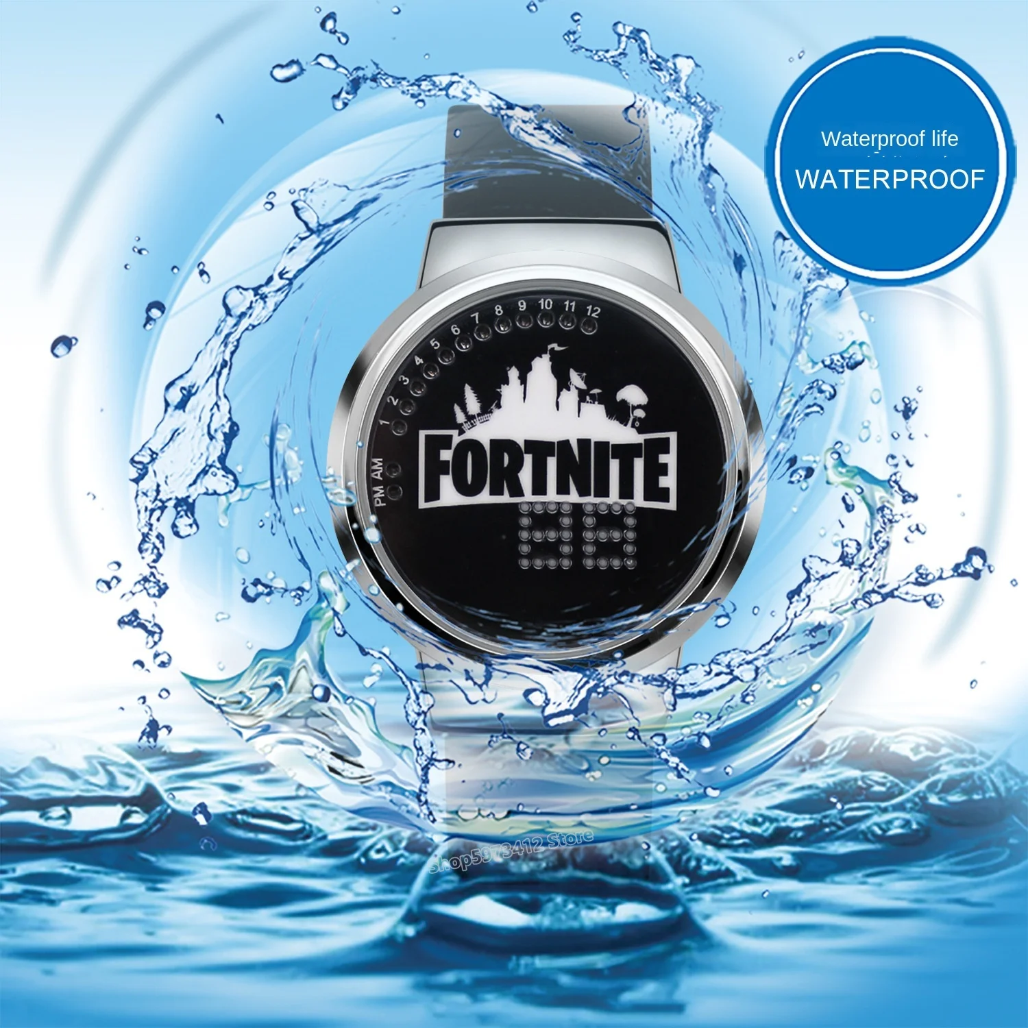 Часы крепость Fortnites светящиеся электронные часы с сенсорным экраном цифровые