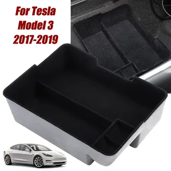 

Car Center Console Flocking Storage Box Armrest Box Storage Box Car Interior Modification for Tesla Model 3 2017 2018 2019