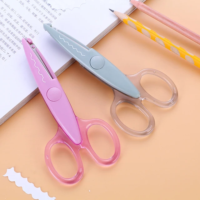 Creative Wavy Pattern Safety Scissors Kawaii Lace Scissors Paper Cutter DIY  Handmade Card Photo Scissors Office School Supplies - AliExpress