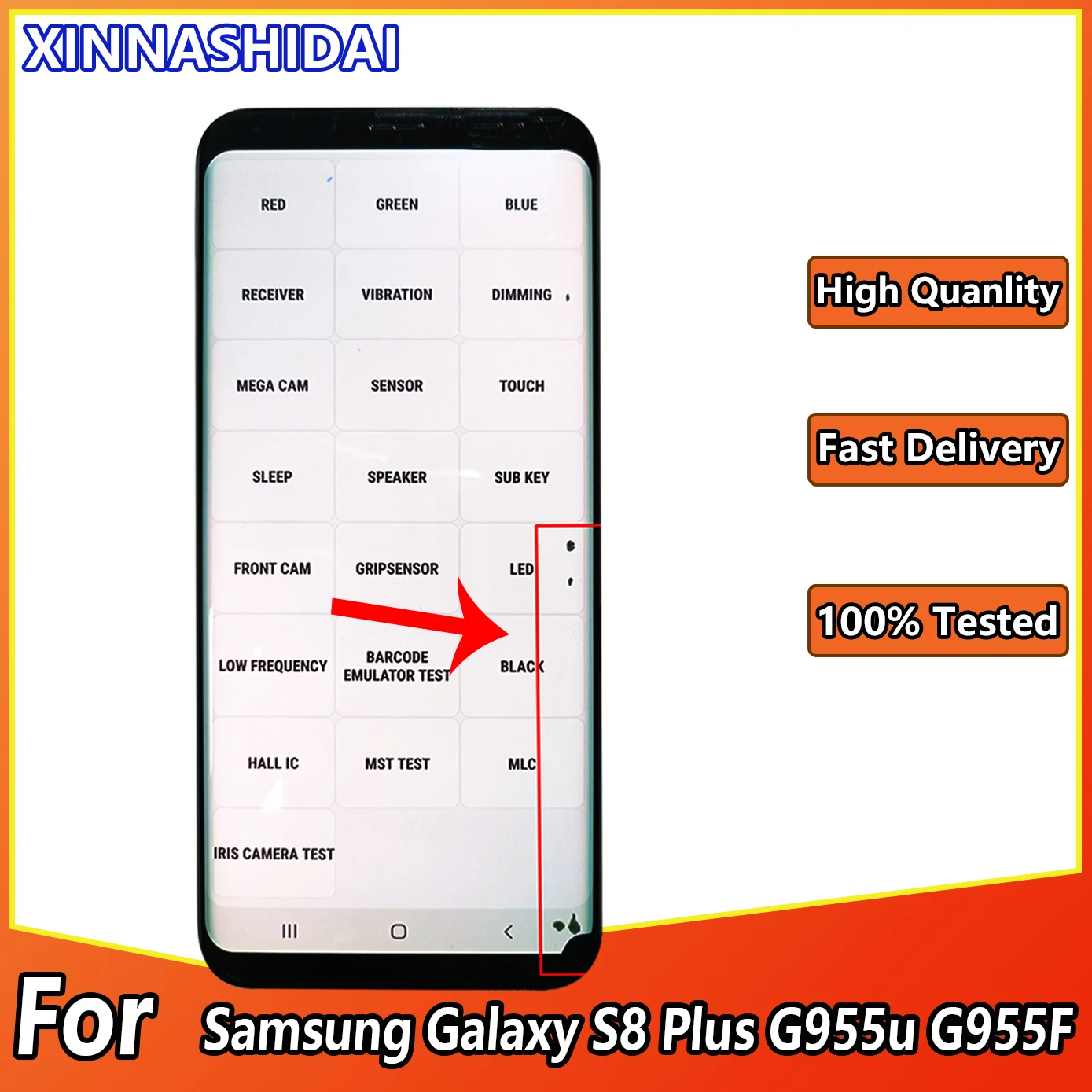 100%Tested S8 Plus LCD For Samsung Galaxy Display Screen Touch Digitizer With Defect samsung G955 G955F | Мобильные телефоны и