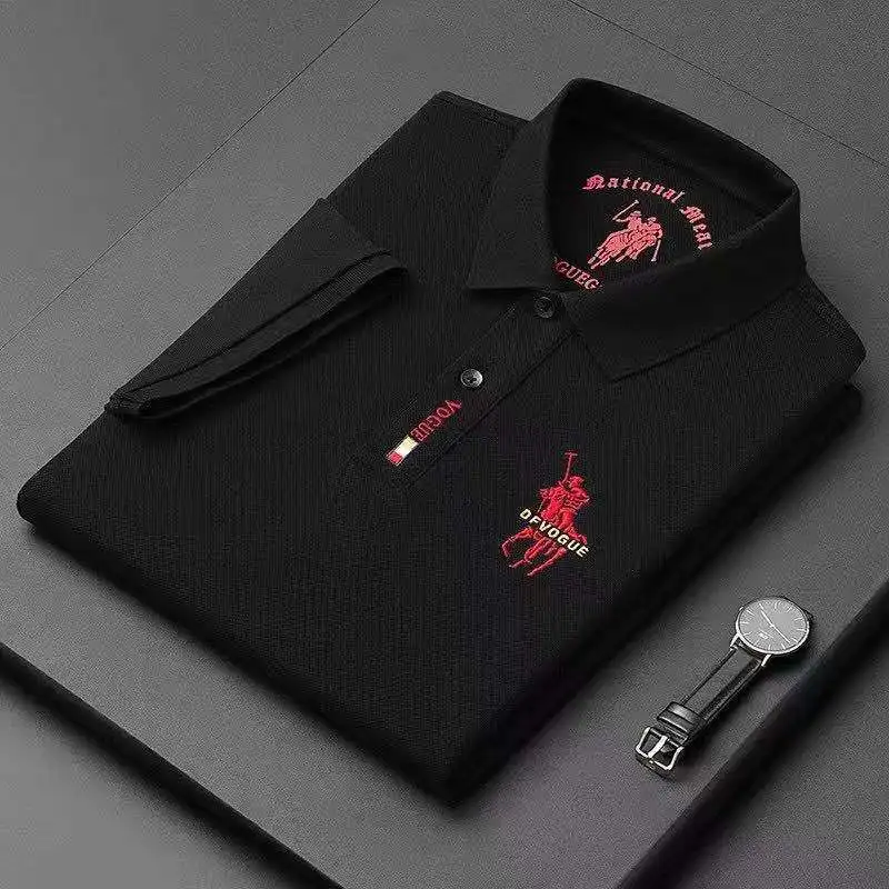 2021 Summer New Trend Top Grade Mens 100% Cotton Polo Shirts Brand Embroidered Logo Tops Business Casual Designer Men's Clothing | Мужская