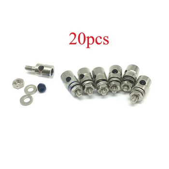 

20PCS Model Boat 2mm Push Rod Adjuster Metal Servo Linkage Stopper Length 15mm Pullrod Connector for DIY Model Ship Accessories