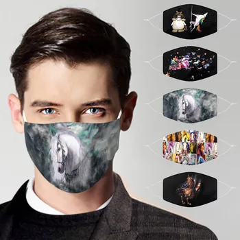 

1pcs Animal Horse Printed Face Mouth Masks Adjustable Dustproof Reusable Breathable Mouth-muffle Put Activated Carbon Filter