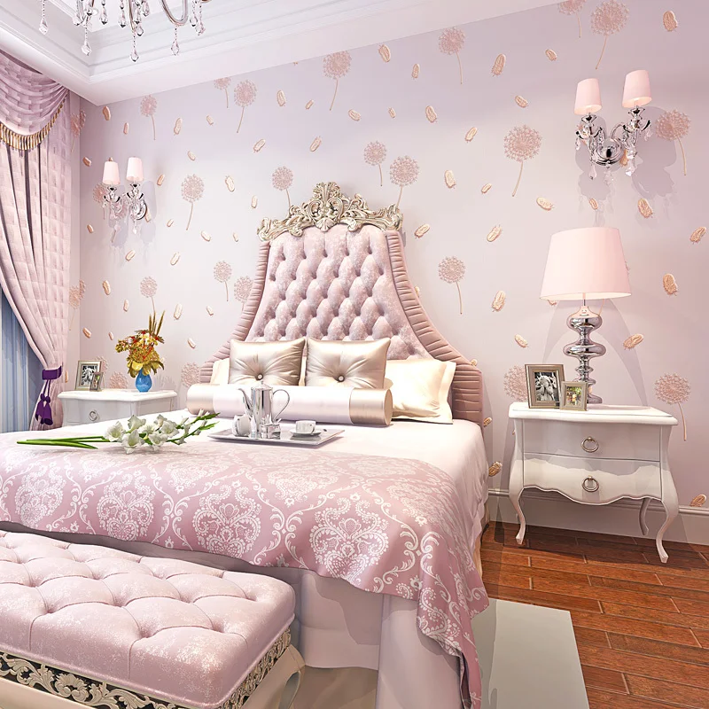 

Girls Rustic Modern Wall Papers Home Decor 3d Dandelion Non Woven Wallpaper Warm Rural Living Room Bedroom Papel De Parede