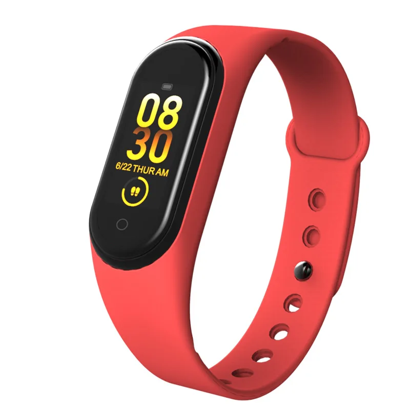 M4plus red Новые умные часы, измеритель артериального давления, шагомер, фитнес-трекер, часы, умный браслет для женщин и мужчин, водонепроницаемые для Android, Ios, Xiaomi - Color: M4plus red