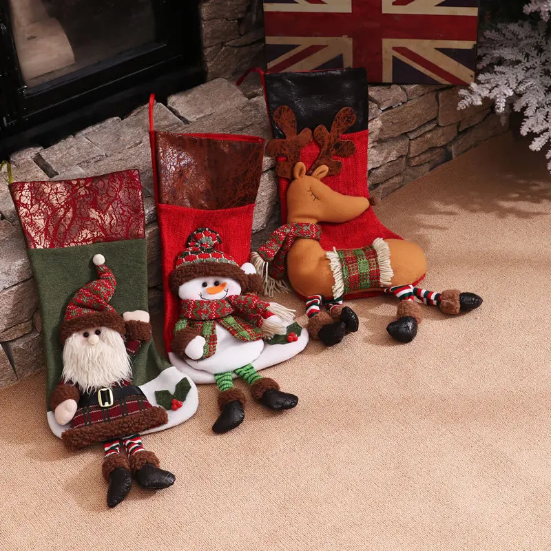 Рождественские декоративные Носки сумка для дома год милая форма Рождественский сапог носки декоративные орнамент вечерние Рождество поставок
