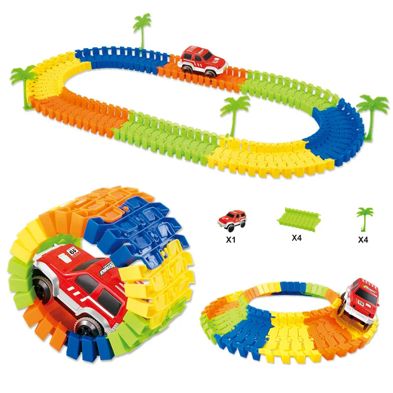 

Electric Camera Track Car Toy 4psc Camera Track with Small Tree DIY Assembled Educational Children Drop-resistant Camera Track T