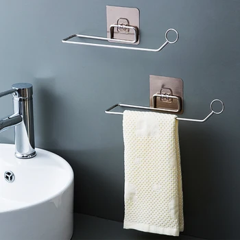 

Wall-Mounted Home Hanger Stainless Steel Single Pole Towel Rack Home Bathroom Hotel Towel Rack Organiser Rack Holder New