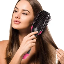 2 in 1 Multifunctional Hair Dryer& Volumizer Rotating Hair Brush Roller Rotate Styler Comb Styling Straightening Curling Iron