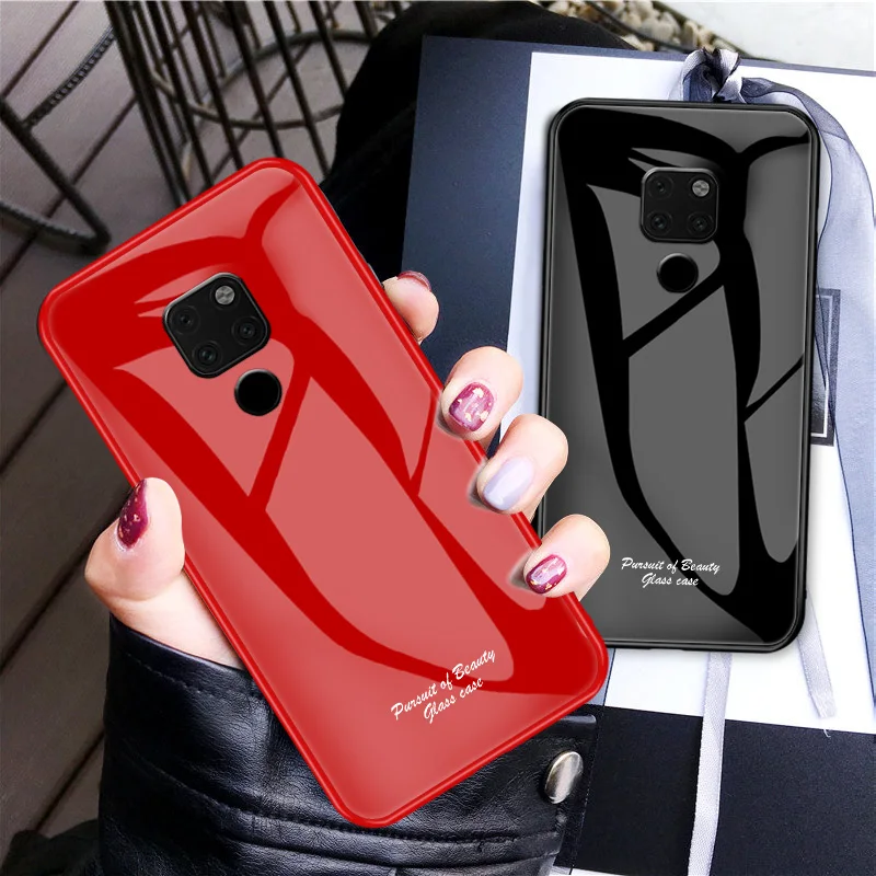 Macaron стеклянный чехол для huawei mate 20, Модный милый Противоударный задняя крышка для huawei mate 20, задняя крышка телефона 6,53 дюйма