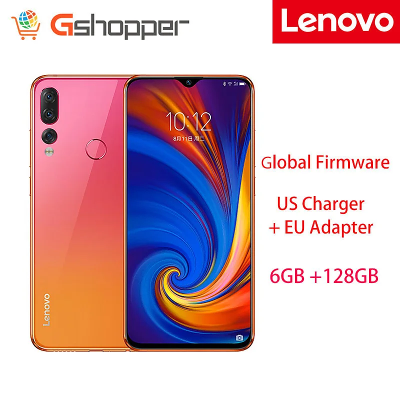 Мобильный телефон lenovo Z5s с глобальной прошивкой, 6 ГБ, 64 ГБ/128 ГБ, с функцией распознавания лица, восьмиядерным процессором Snapdragon 710, 6,3 дюйма, Android P, тройная задняя камера, смартфон - Цвет: Orange CN 128GB