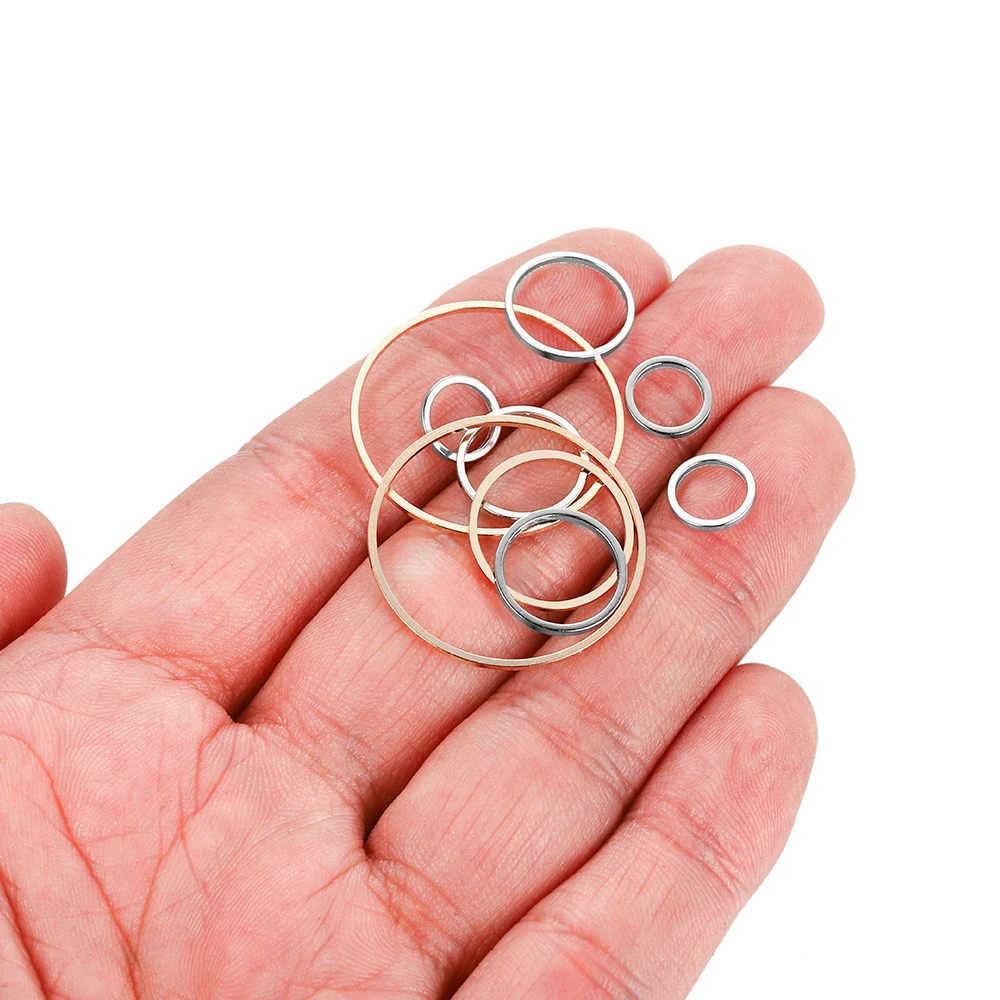 20-50Pcs 8-40mm Hoops Ohrring Drähte Messing Runde Geschlossen Ring Ohrring Vertrag Anhänger Für DIY schmuck Machen Erkenntnisse Zubehör – Detail 6