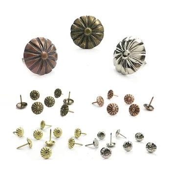 

100pcs Antique Brass Upholstery Nail Jewelry Gift Wine Case Box Sofa Decorative Tack Stud Pushpin Doornail Hardware