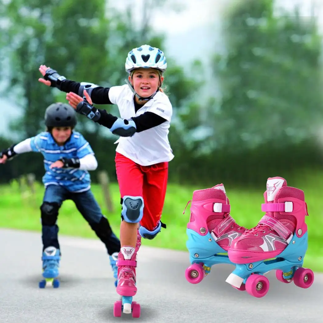 Унисекс PP и колесо ПВХ Крытый Открытый ролик детей Tracer Регулируемый двухрядный скейт