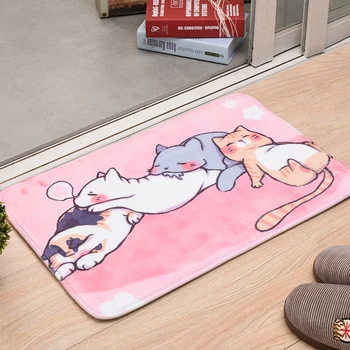 

Flannel Doormat Bedroom Cute Carpet Kids Room Water Absorption Floor Mat Kitchen Non Slip Bath Mat Toilet Carpet l