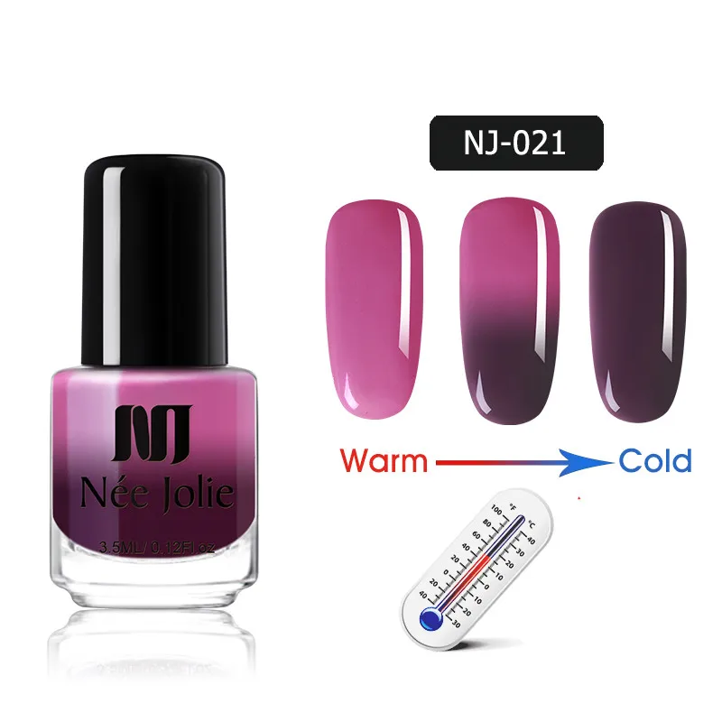 NEE JOLIE 3,5 мл температурный меняющий цвет термальный лак для ногтей блестящий эффект Быстросохнущий маникюрный лак градиентный лак для ногтей - Цвет: 3.5ml - NJ-0021