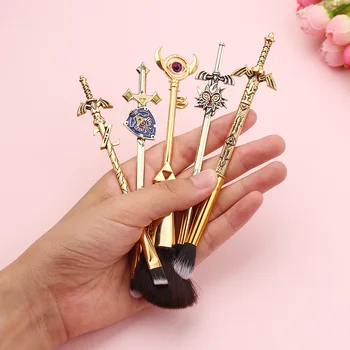 

5Pcs The Legend of Zelda Makeup Brushes Set Beauty Tools Powder Foundation Blending Eyeshadow Blusher Concealer Eyeliner Brush