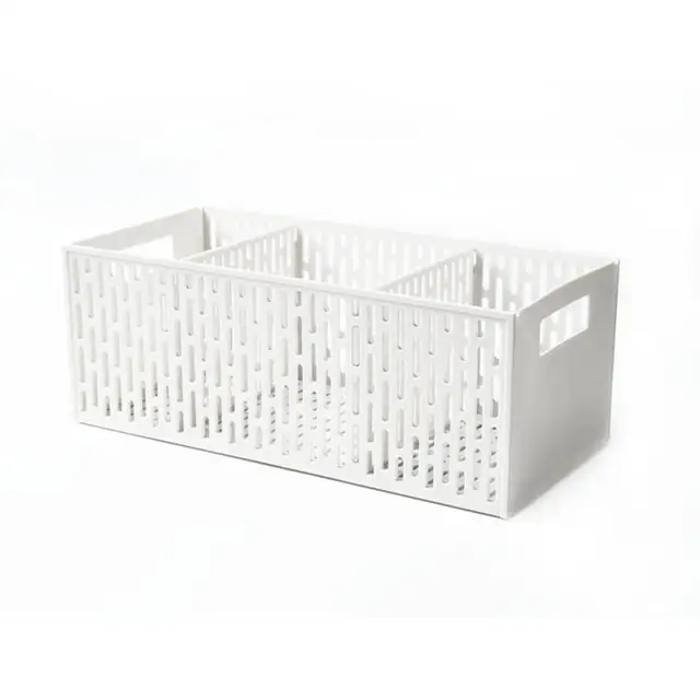 Szürke Tárolótartó Rekesz Fogantyú Kialakítása Elrendezett Szépen Gyümölcs Elválasztott Csatorna Kosár A Konyhai Tároló Fiókokhoz - Image 3