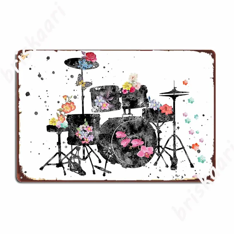 Batteria Drum Set Trap Set Metal Sign Poster Cinema Kitchen Design Bar Cave Tin Sign Poster