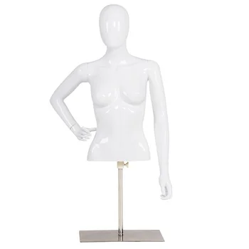 

Torso Half Body Head Turn Female Mannequin with Base Clothes Display Stand Female Mannequin Model Holder HW55637