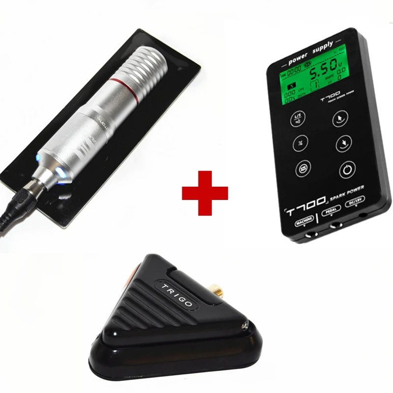 Sliver Machine Kit Профессиональные комплекты татуировки включают в себя Roatry татуировки швейцарский мотор с 2.5A мощность татуировки и педаль - Цвет: Sliver Machine Kit