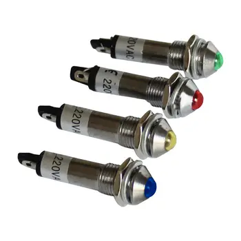 

8mm Panneau LED Indicateur Voyant D'alarme 12V Rouge/Bleu/Vert/Jaune