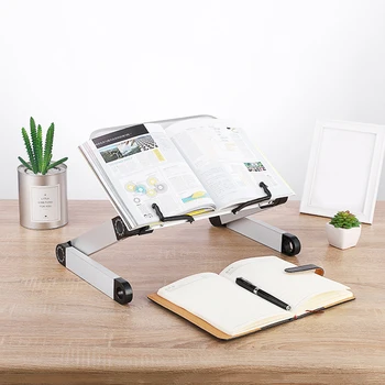 

Adjustable Book Stand Height and Angle Adjustable Ergonomic Book Holder with Page Paper Clips for Big Heavy Textbooks SP