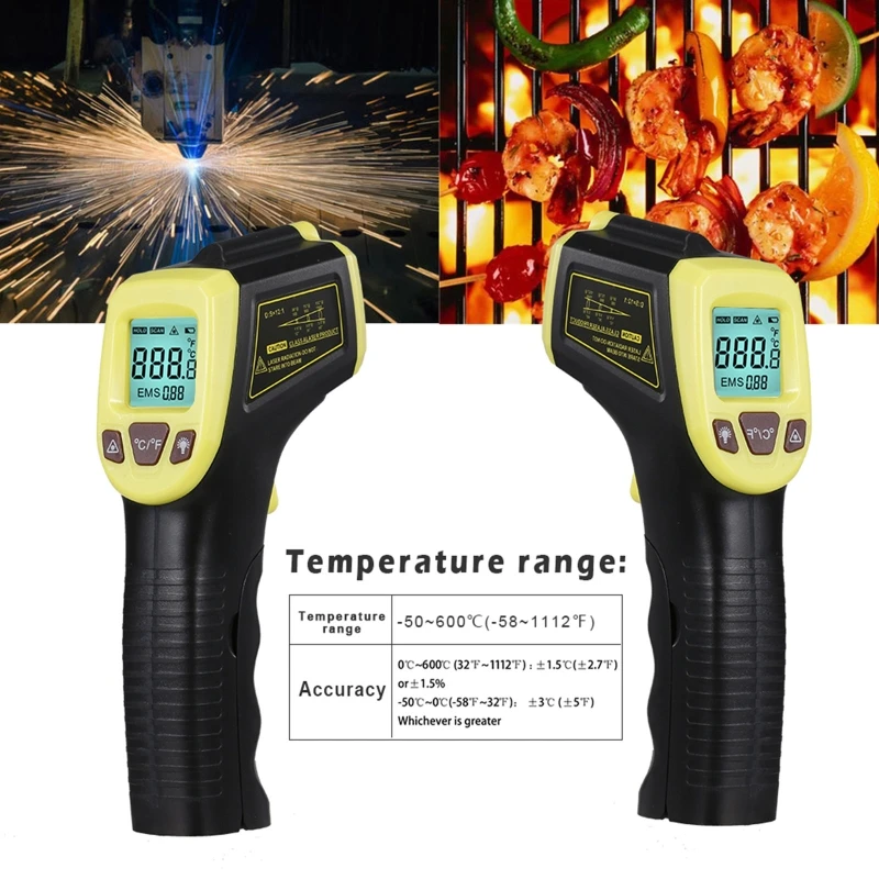 

600℃ /1112℉ Pyrometer GM320S Infrared High Temperature Thermometer Industry E7CB