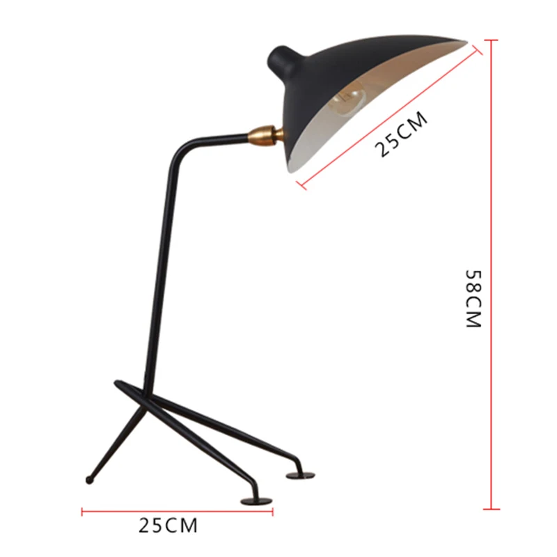 

SERGE MOUILLE Lamp Table Nordic Simple Beside Lamp for Bedroom Lamps Living Room Home Deco Study Desk Lamp Makeup Table Lights