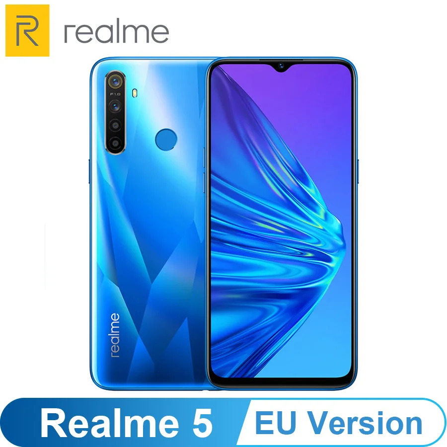 EU версия OPPO Realme 5 6 'Ɖ/4 ГБ Оперативная память 64/128 Встроенная Snapdragon 665 AIE