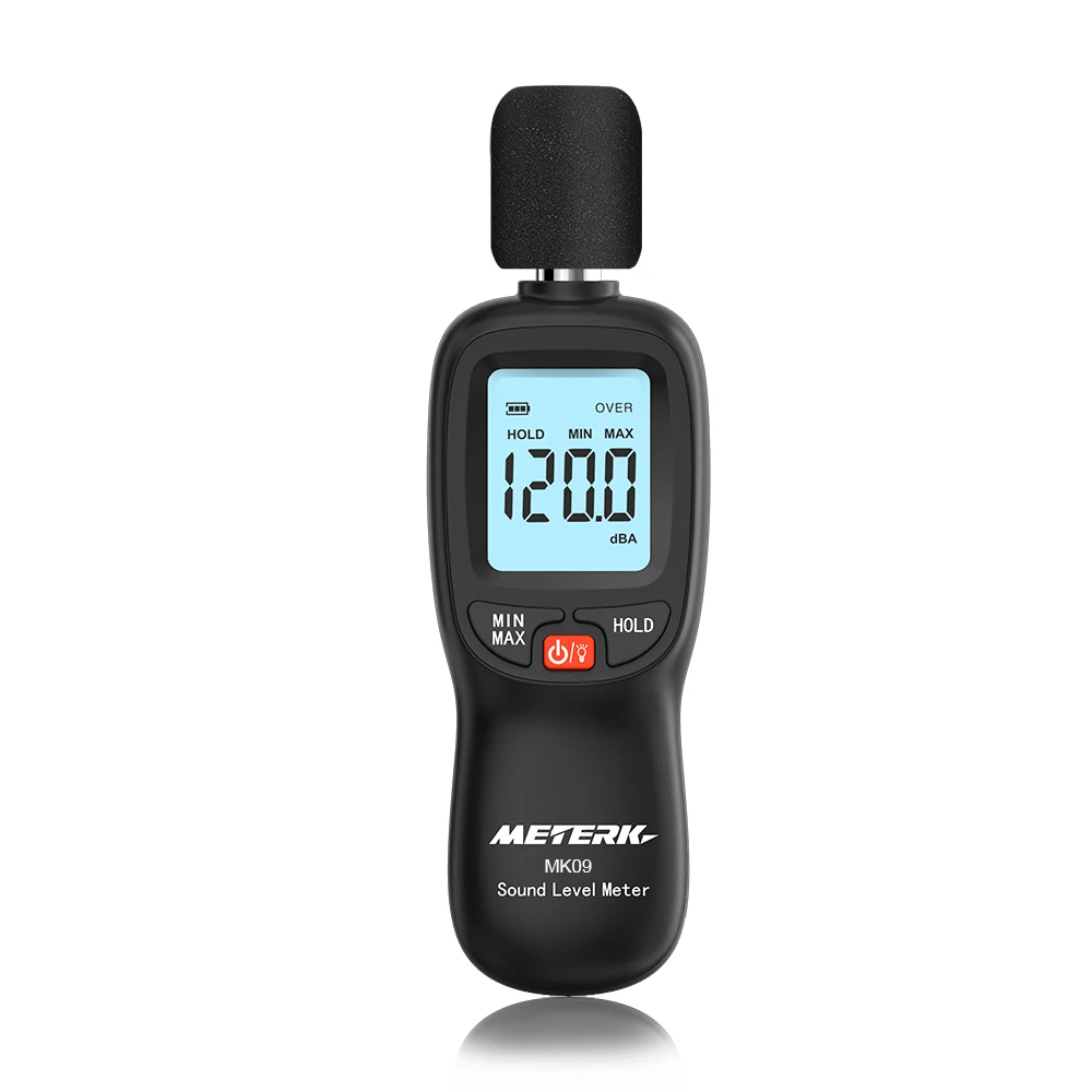 Цифровой измеритель уровня звука Meterk 30 130 дБ (A) с ЖК дисплеем шума прибор для
