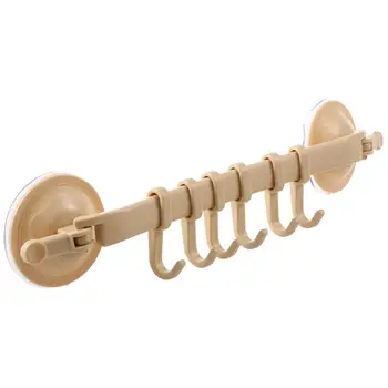 

suction wall hanging Stand Hook Kitchen Bathroom Hanger Supper Power Vacuum Sucker suction hooks adjustable Beige