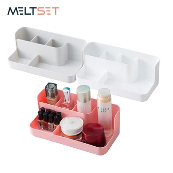 

Grid Makeup Organizer Plastic Cosmetic Organizer Jewelry Box Desktop Storage Box For Cosmetics Dressing Table Make Up Boxes