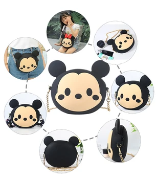 

Q UNCLE Kawaii 3D Cartoon Style Crossbody Bag Girl Handbag Silicone Mobile Phone Shoulder Bag Shoulder Chain Bag Wallet Purses