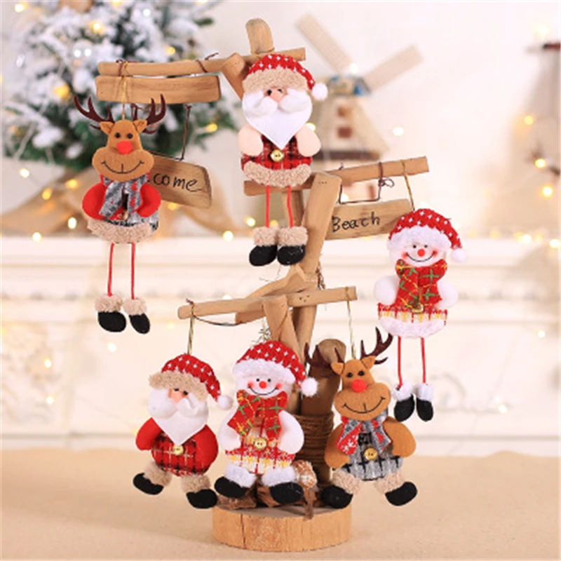 

Christmas Decorations For Home Small Dolls Children's Gifts Xmas Santa Hanging Dolls Merry Christmas Ornaments