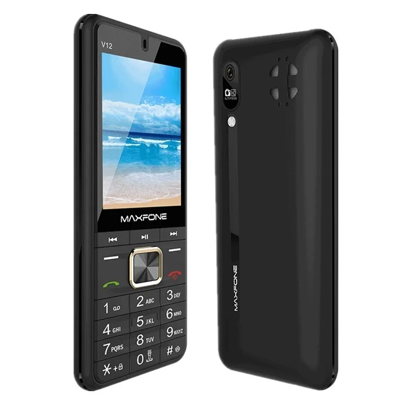 Maxfone V12 кнопочный мобильный телефон 2 8 дюйма Quad Sim 4SIM карта Bluetooth фонарик MP3 FM камера