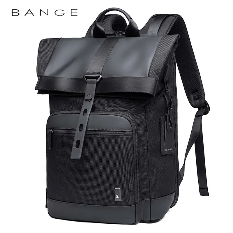 Bange мужской модный рюкзак многофункциональный водонепроницаемый рюкзак ежедневная дорожная сумка Повседневный школьный рюкзак унисекс - Цвет: BLACK