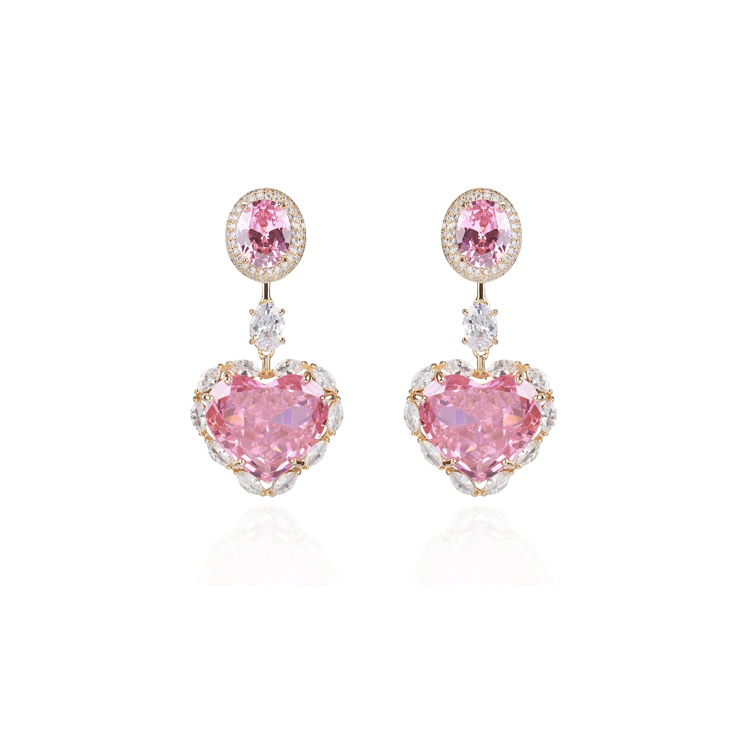 Lovely Heart CZ Earrings for Wedding Bride Crystals Dangle Earring for Women,Popular Jewelry Accessories CE11619