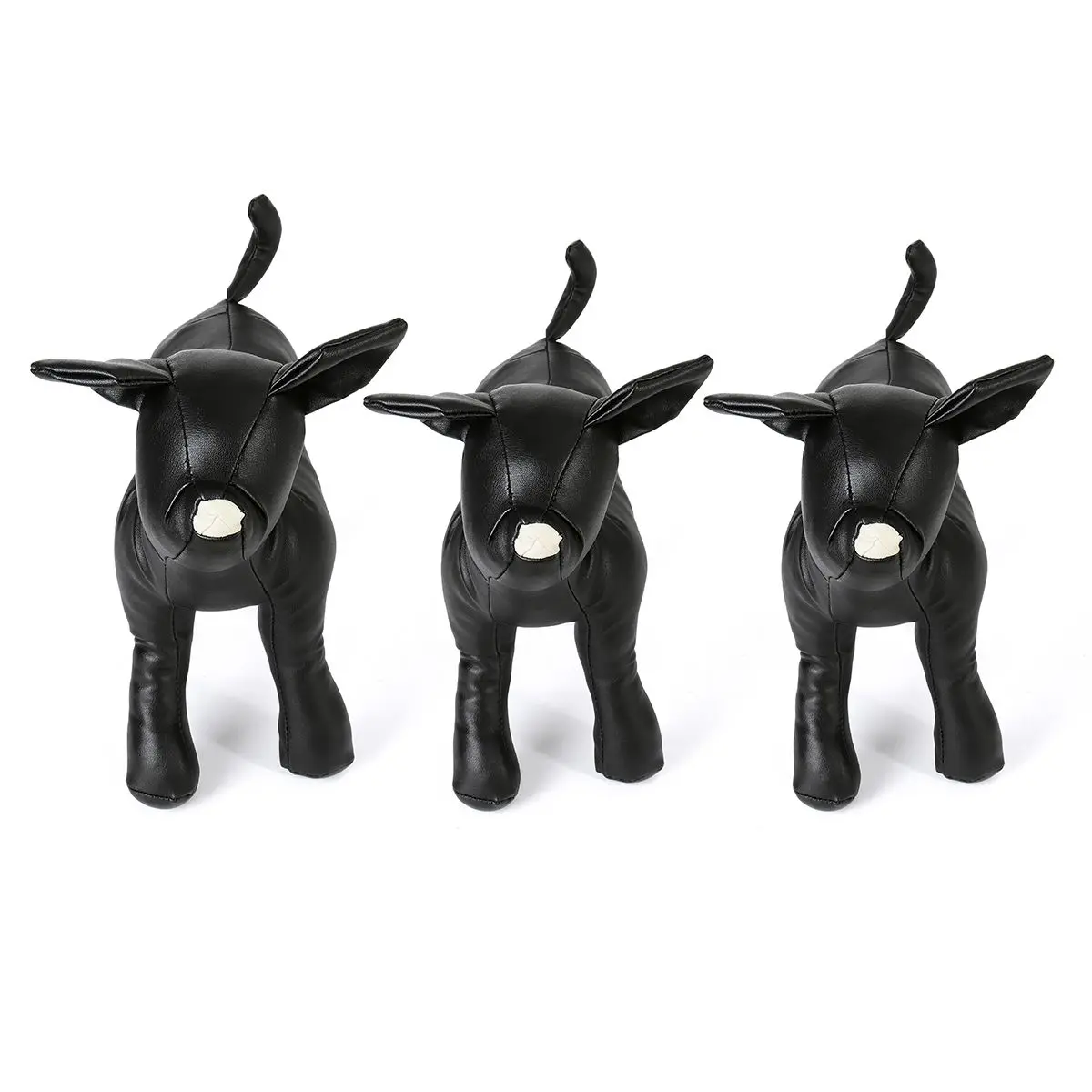 3 Size S/M/L Standing Position PU Leather Dog Mannequin Model Apparel Clothing Display Toys Pet Animal Shop Display Legs Adjust - Цвет: Черный
