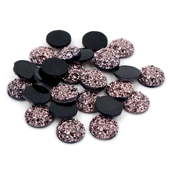 

New Fashion 40pcs 12mm Rose Gold Colors Flat back Resin Cabochon For Bracelet Earrings accessories F3-78