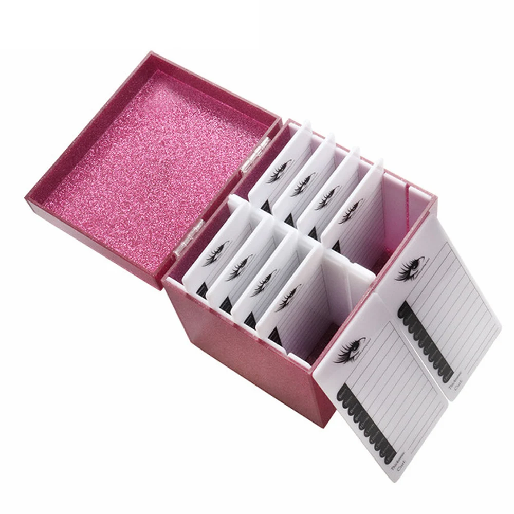 Fuchsia Eyelash Storage Box 10 Layers lashes Glue Pallet Holder Makeup Organizer False Grafting Eyelashes Extension Beauty Tool Fuchsia Eyelash Storage Box 10 Layers lashes Glue Pallet Holder Makeup Organizer False Grafting Eyelashes Extension Beauty Tool