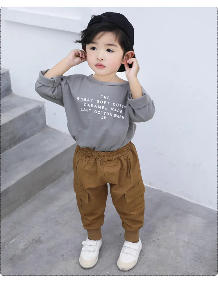 Kids Pants Sport Trousers Boys Cargo Trousers Big Pockets Cotton Autumn Winter Baby Girls Casual Pants Children Expedition