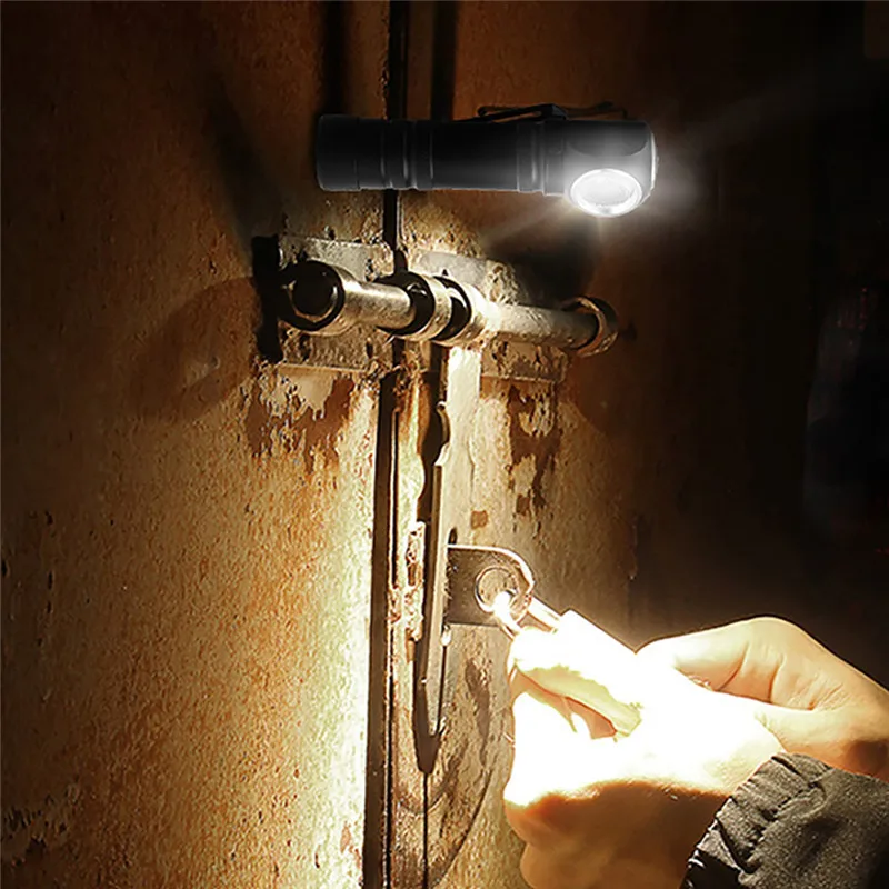 Rechargeable XHP50 Work Light Torch Flashlight With Magnet Can Be Used As Headlamp IP65 Led Flashlight 11x3x3CM Lanterna 40NOV2614