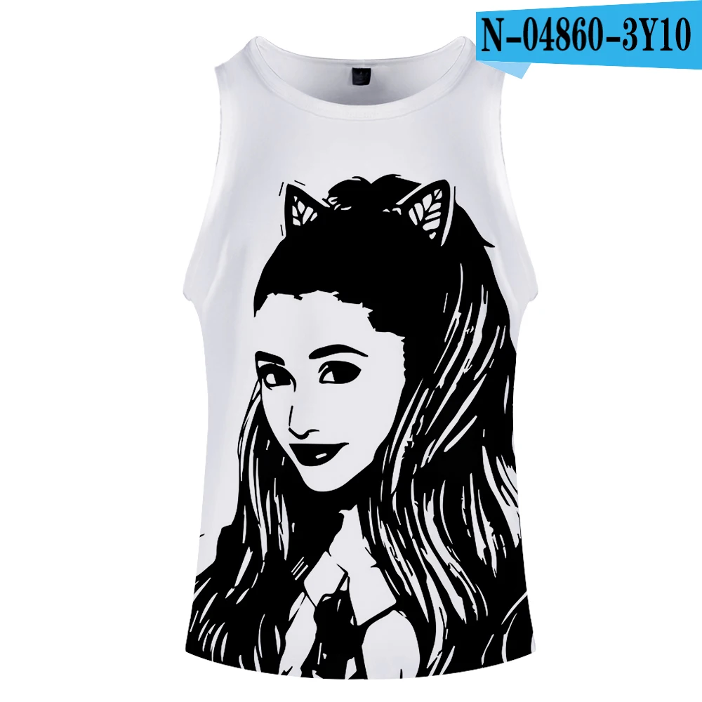 Ariana Grande/топ на бретелях с 3D принтом для женщин и мужчин, летний крутой жилет без рукавов, лидер продаж, Повседневная Уличная одежда - Цвет: Небесно-голубой