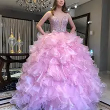 Платье, vestidos, розовое, милое, бальные платья, королева, блестящее, расшитое бисером, vestidos de quinceaneras vestidos de 15 auno