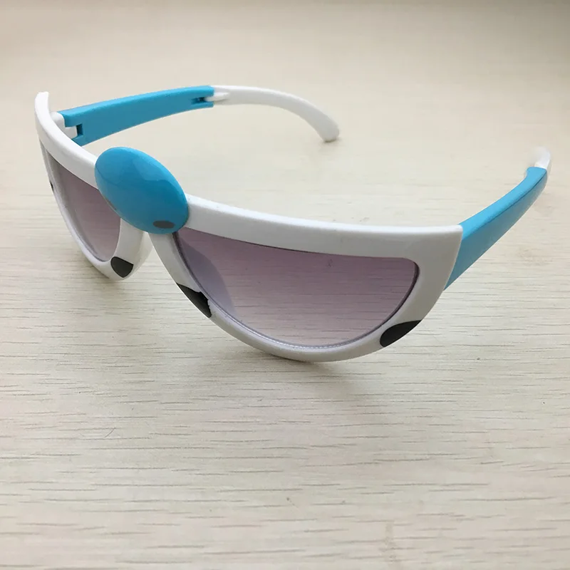 Детские Мультяшные животные в солнцезащитных очках UV400 детские солнцезащитные очки от 2 до 8 лет детские складные очки пластиковая Божья коровка деформация солнцезащитных очков для девочек - Цвет линз: C5 White
