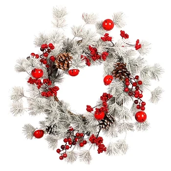 

1Pcs 45cm for Front Door Natural Rattan Christmas Farmhouse Holiday Home Decorations Garlands