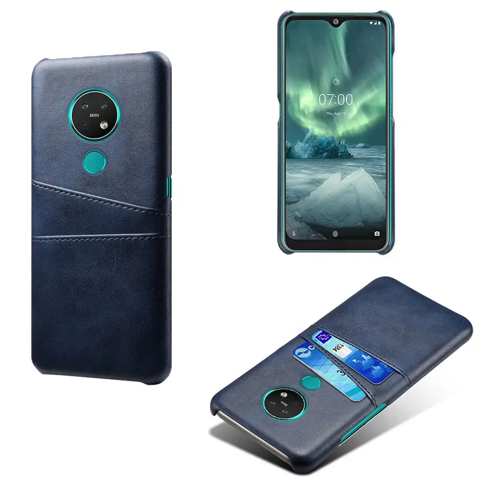 Для Nokia 9 Pureview X71 X7 X6 X5 8,1 7,2 6,2 чехол со слотами для карт из искусственной кожи+ PC чехол для Nokia 1 3,1 5,1 6,1 7 7,1 плюс Funda - Цвет: Navy Blue