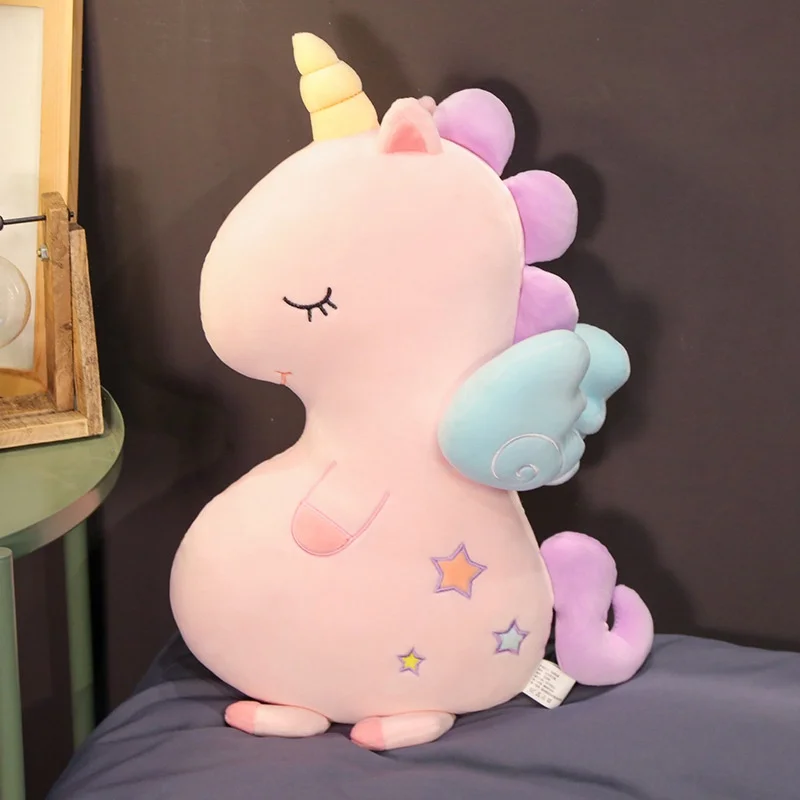 Большой Мягкий Единорог животное плюшевая игрушка по мотивам мультфильма лошадь мягкая игрушка девочка подарок Детская игрушка диванная подушка детская игрушка - Цвет: Pink