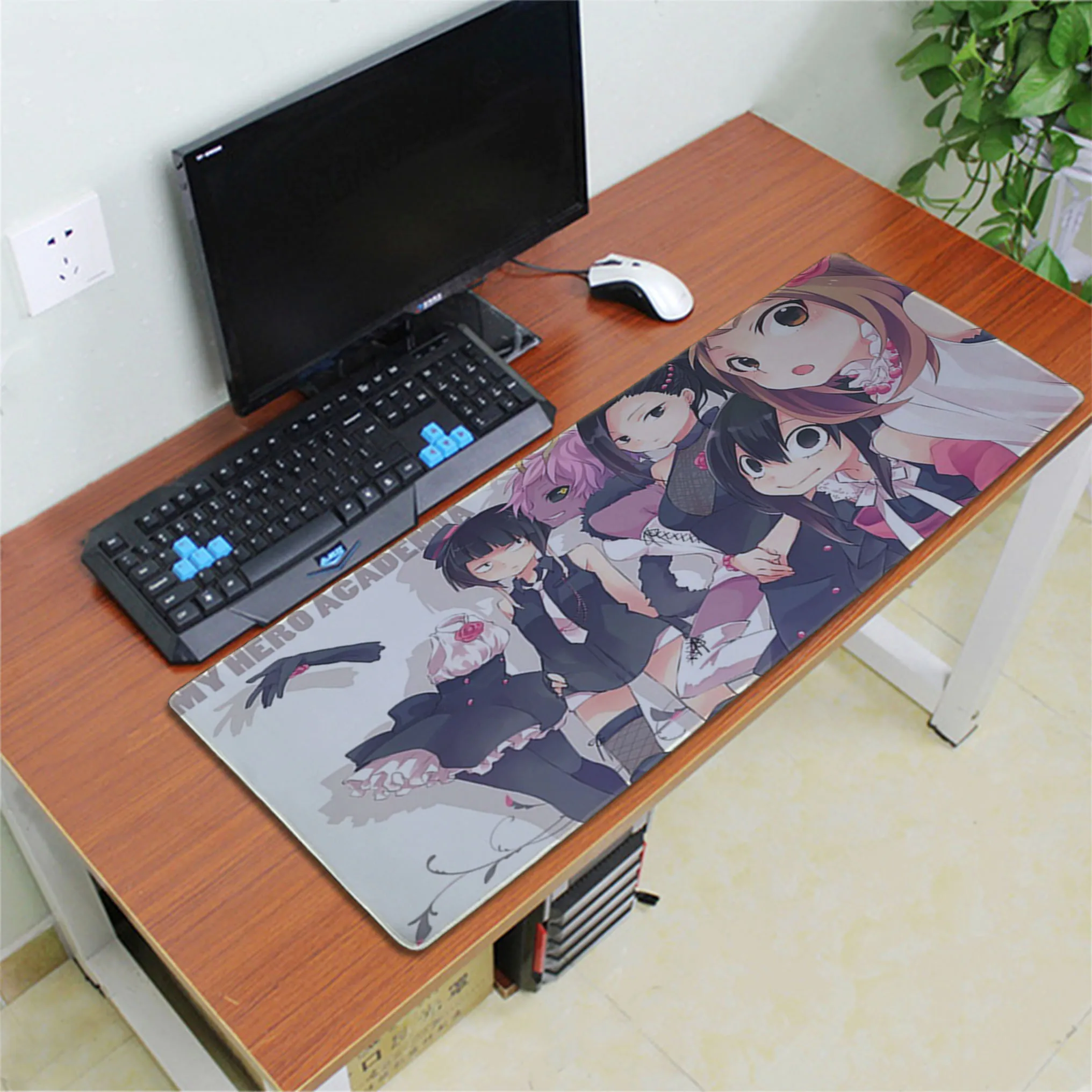 Lock Edge 30x80cm my hero academia mouse pad 70x30cm gaming mousepad anime gadget office notbook desk mat laptop padmouse games pc gamer mats - Color: Lock Edge 30x80cm
